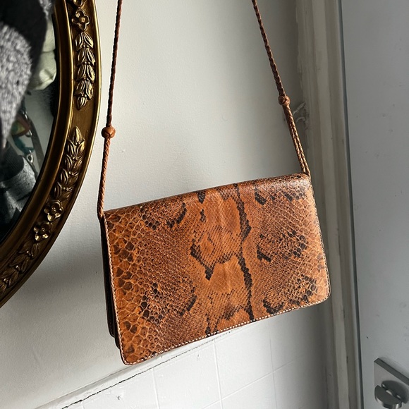 Vintage leather snake skin bag - Picture 3 of 7